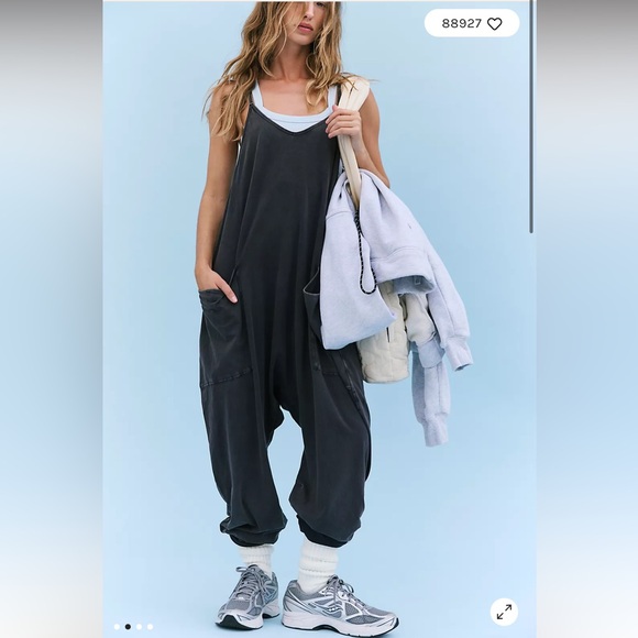 Free People Movement Hot Shot Onesie in Washed Black- M - Picture 12 of 14